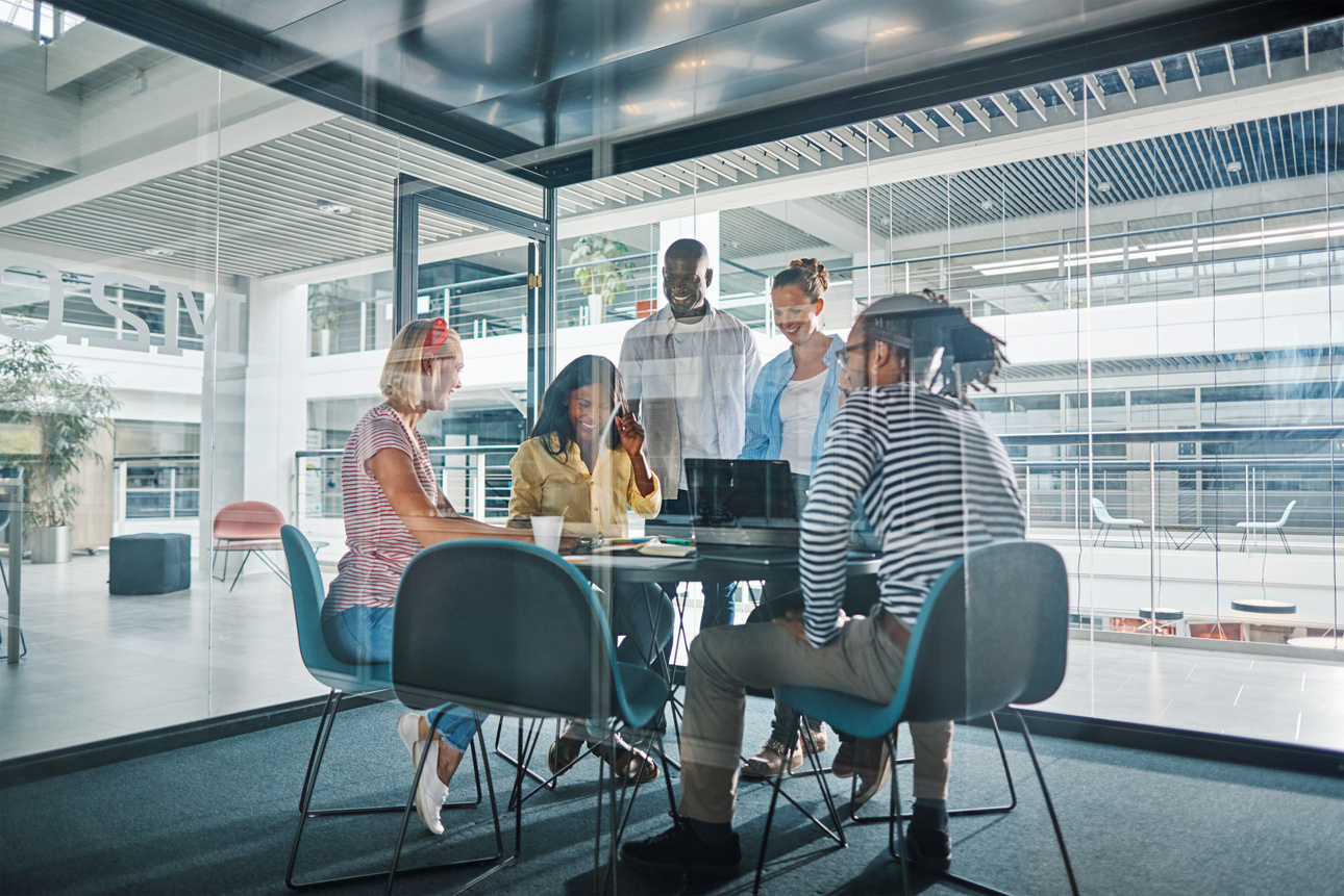 Diverse Businesspeople Working around a Table